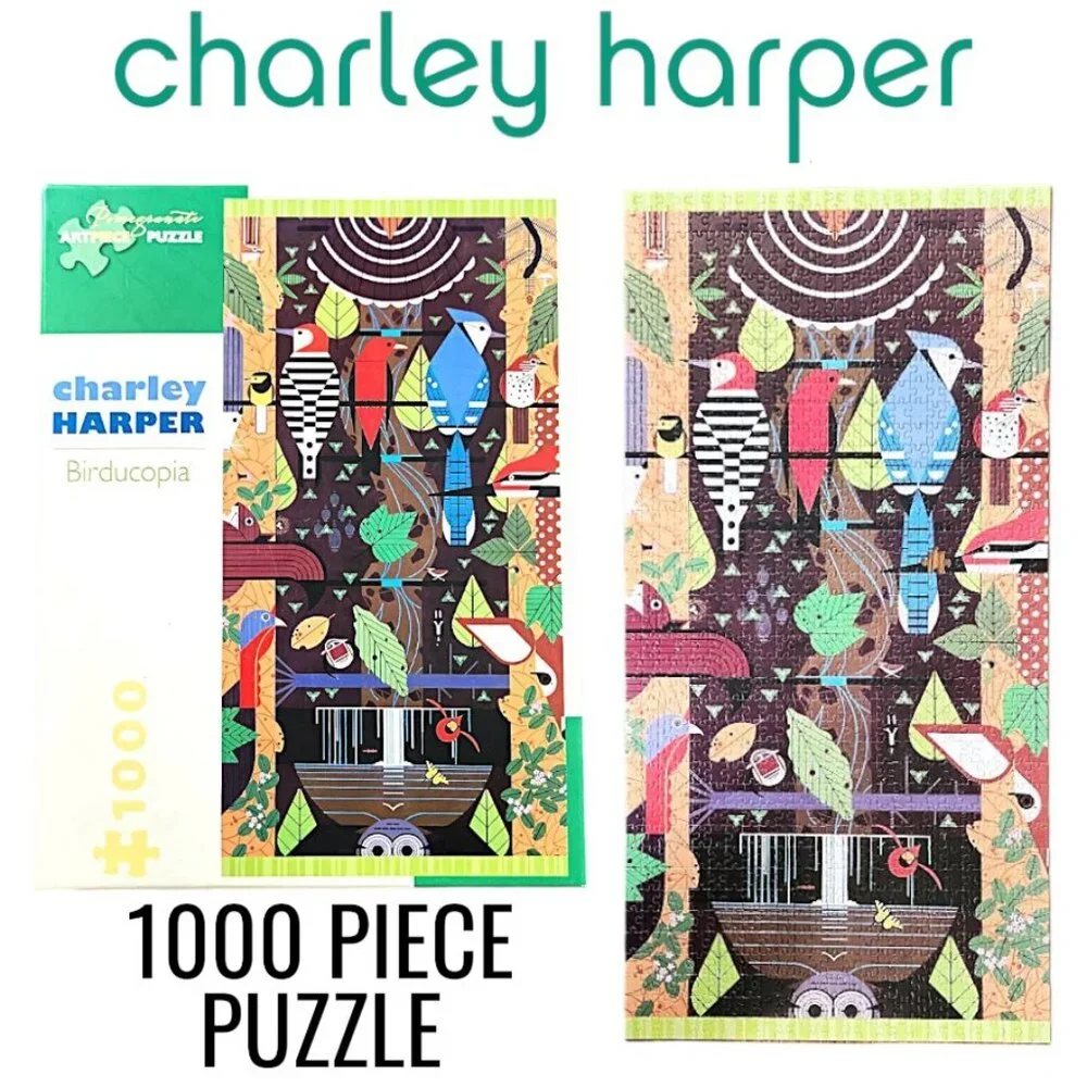 Charley Harper 1000 Piece Jigsaw Puzzle Birducopia Birds Jigsaw Puzzle Bird Blue